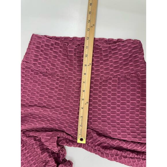 New Mix Womens Leggings Size Large/XL Pink Ruched Honeycomb - Picture 7 of 10